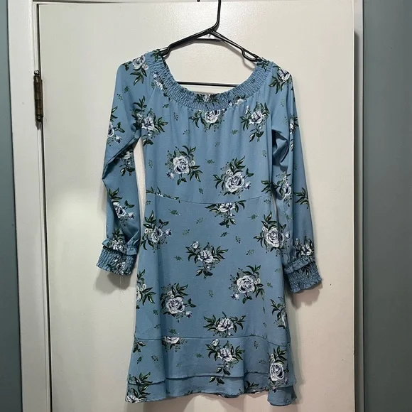 H & M floral light blue dress H & M floral light blue dress